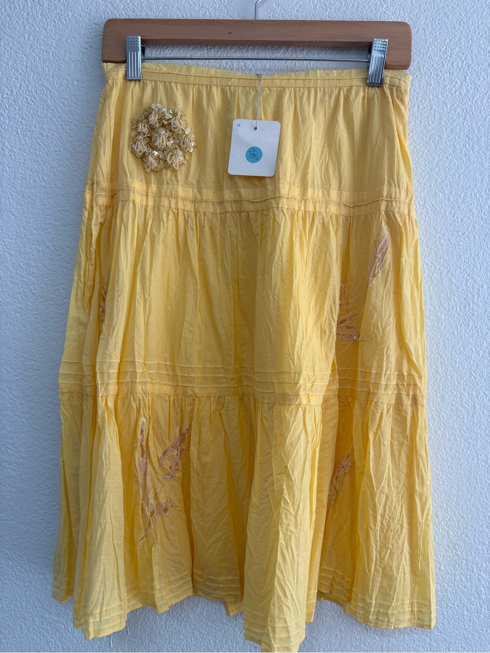 Sunshine Tiered Embroidered Maxi Skirt - Unbranded